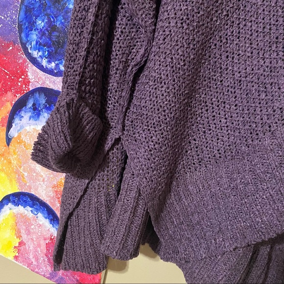 Purple Asymmetrical Sweater - Picture 2 of 3